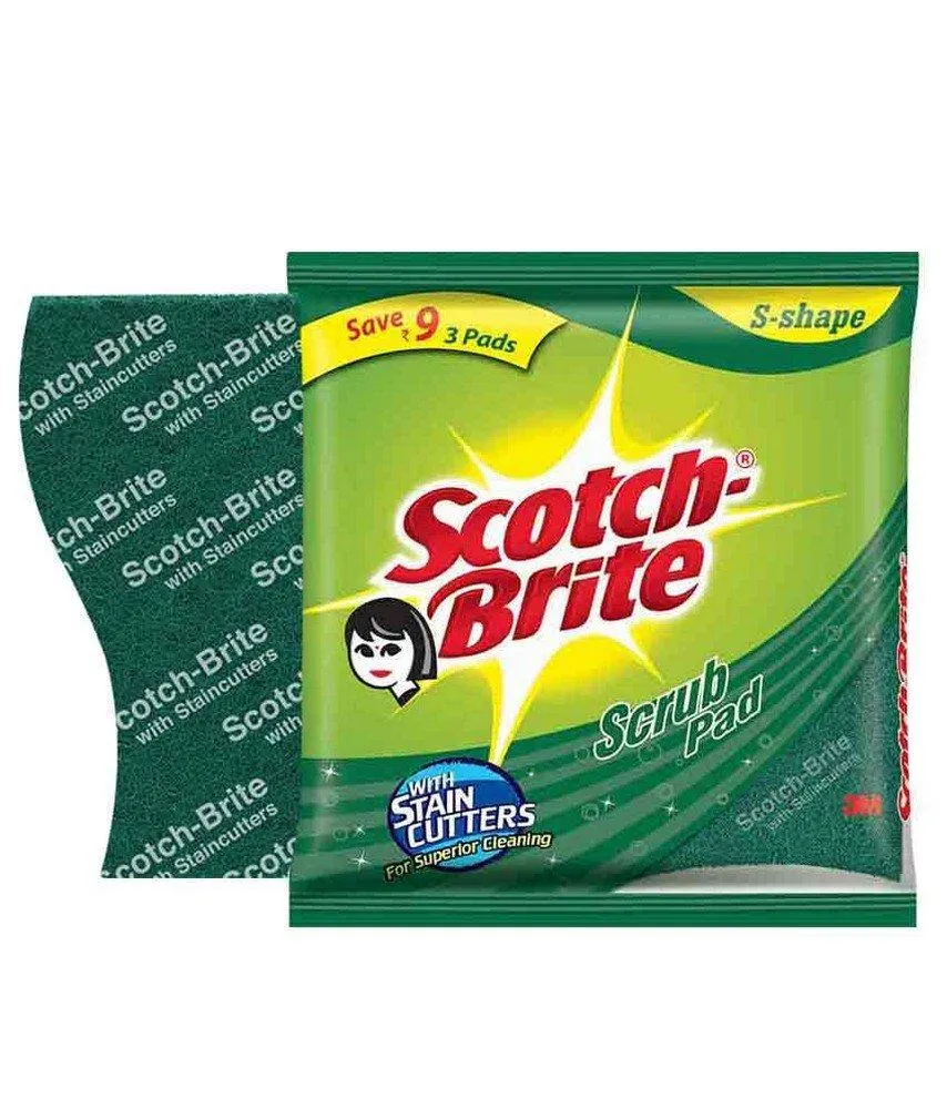 3M Scotch-Brite Kitchen Gloves Medium Pair (Pack of 1) and Scrub Pad Large