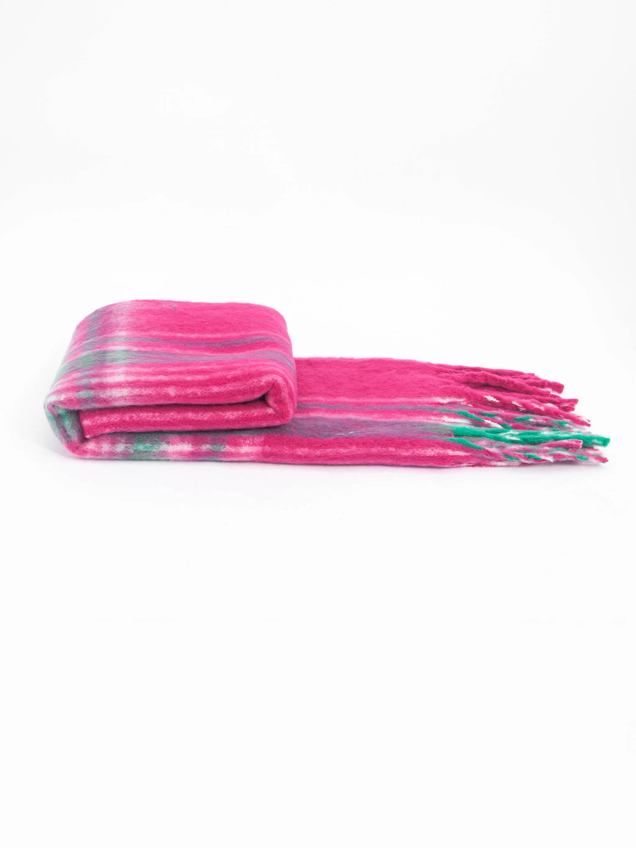 Amy Heavyweight Scarf - Fuchsia, Traditional Check