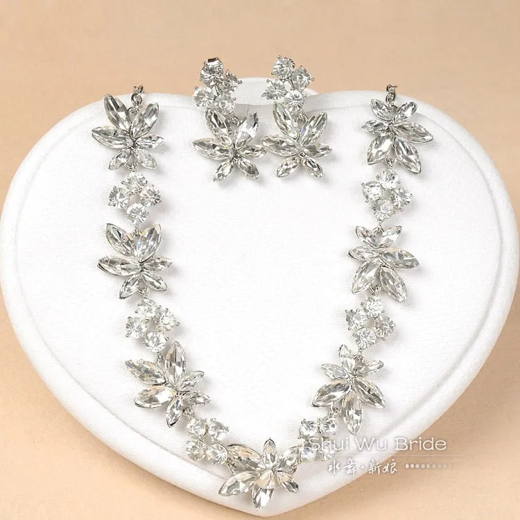 Bridal tiara  Crystal hairband three piece wedding hair accessories