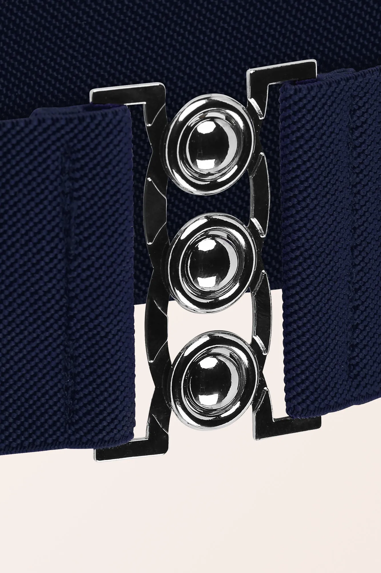 Classic Triple Eye-Hook Dress Belt - Midnight Blue