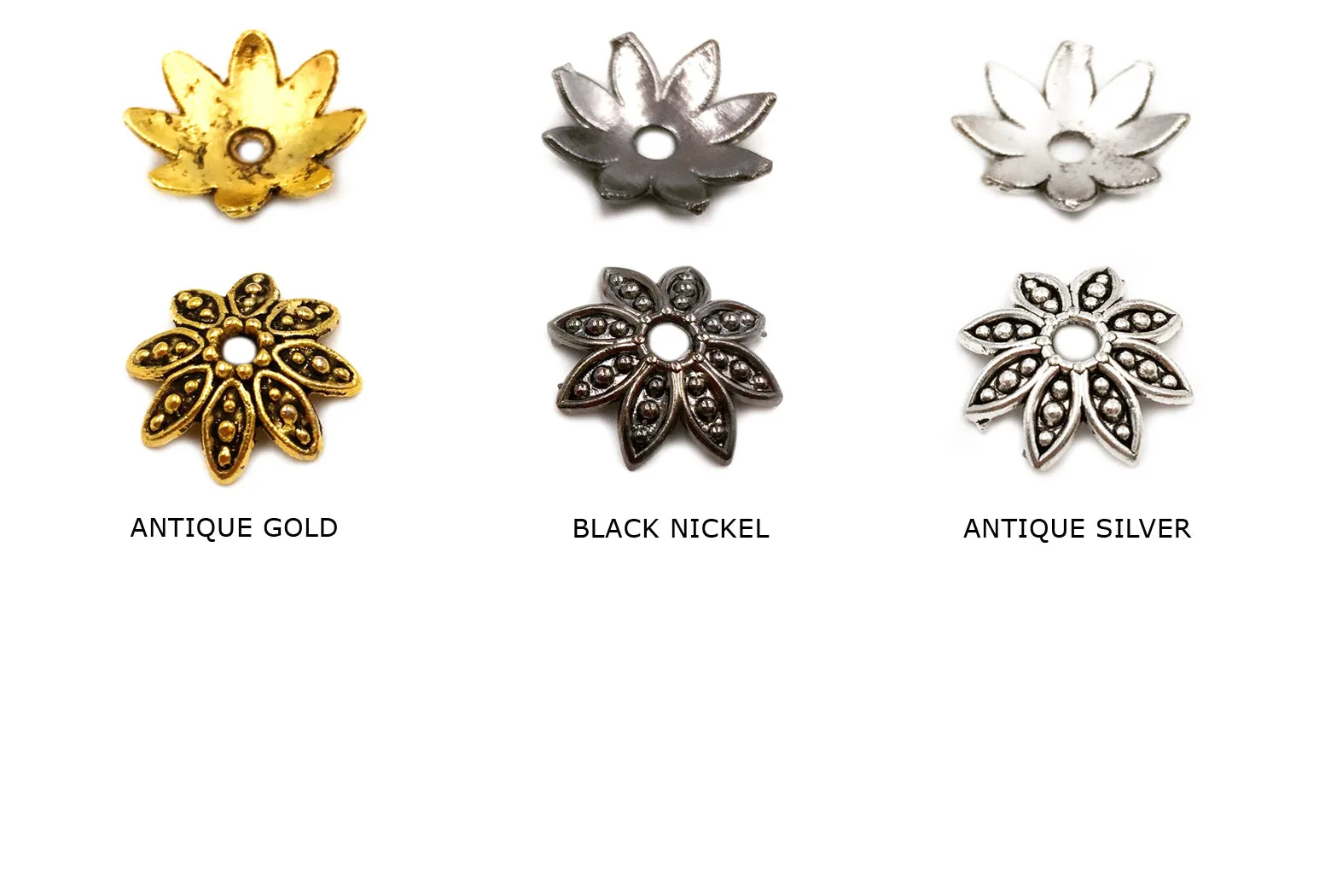 CMC1180 Floral Bead Cap 13.5mm CHOOSE COLOR BELOW