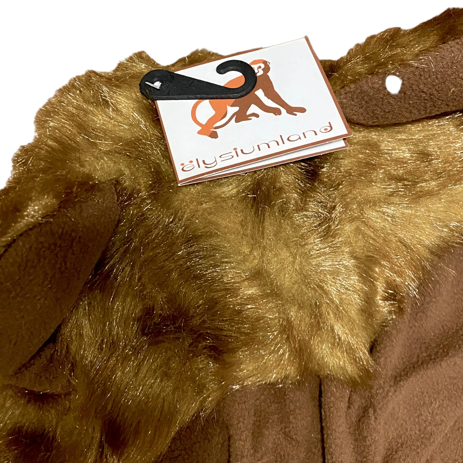 Faux Fur Plush 3D Full Animal Hood with Pocket Hat Scarf Mitten
