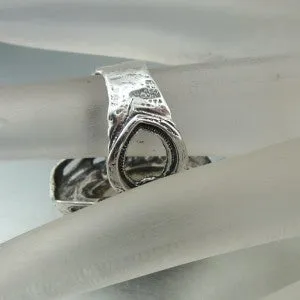 Hadar Designers Handmade Sterling Silver Pearl Roman Glass Ring Antique Israeli Jewelry