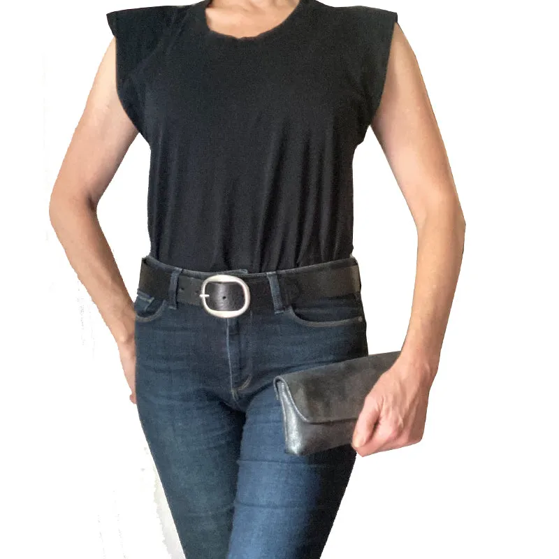 Heirloom Basic Belt - Black with Antique Nickel Buckle