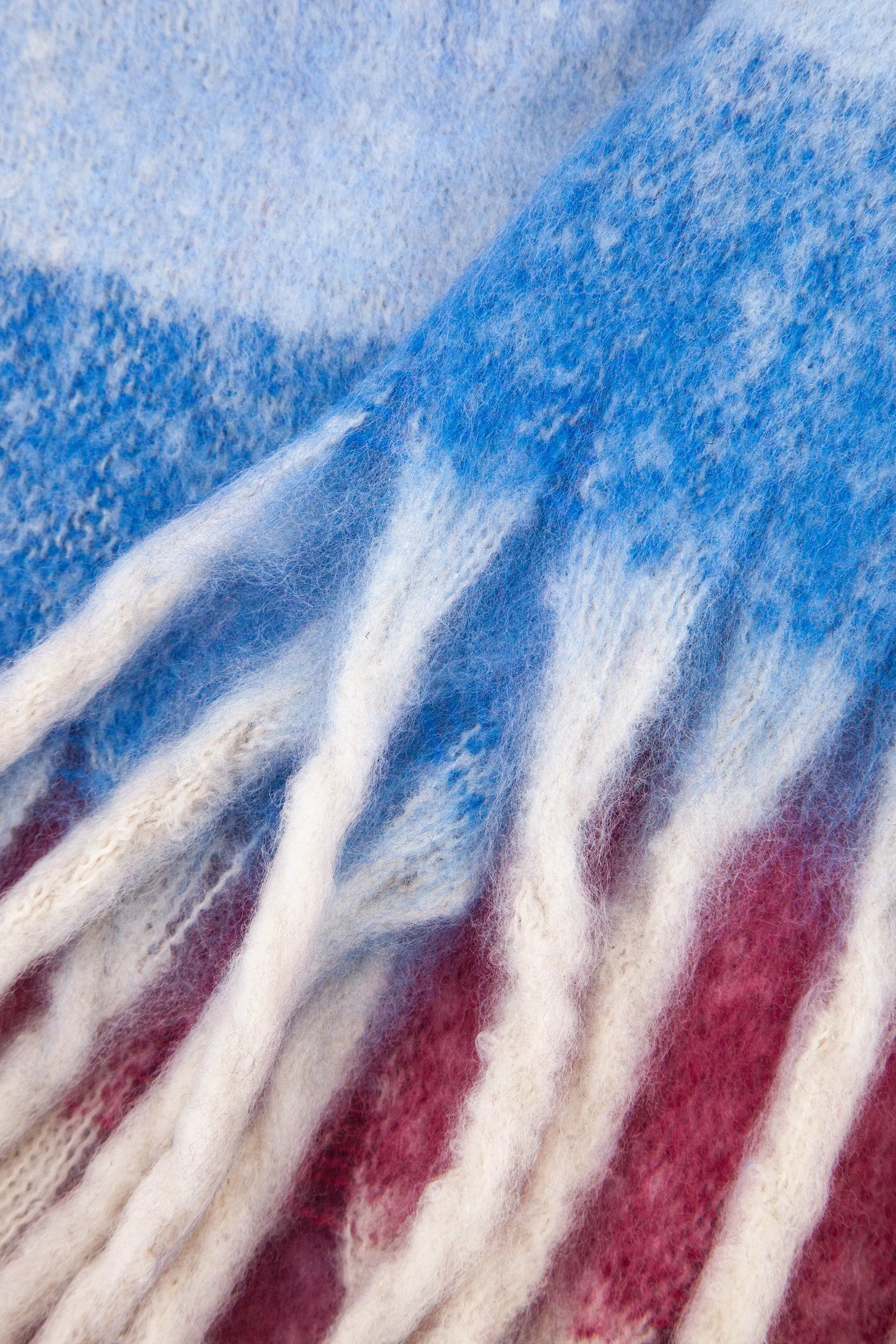 Joey Heavyweight Scarf - Blue, Rainbow Stripe