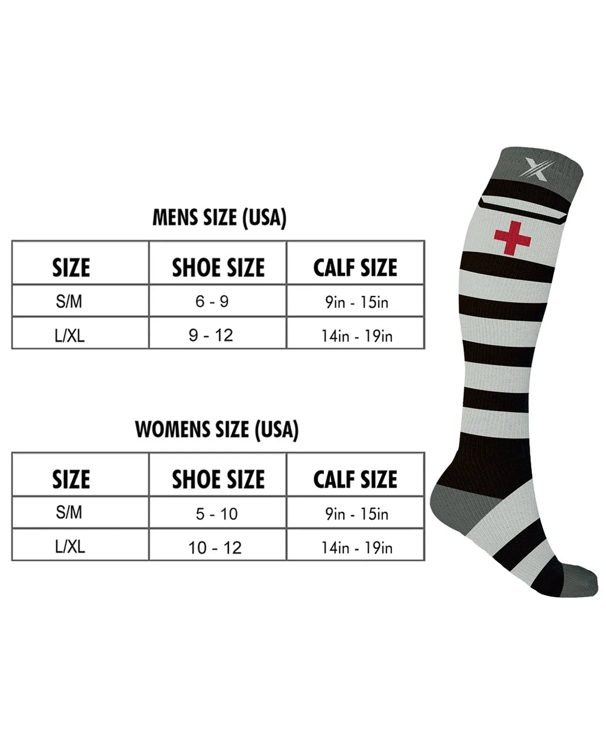 Medicine Theme Knee-High Compression Socks --Large/XL