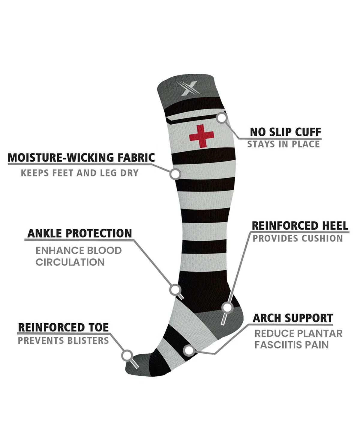 Medicine Theme Knee-High Compression Socks --Large/XL