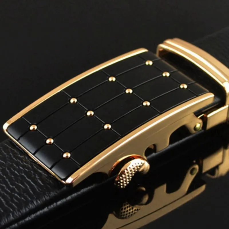 Men's Leather Belt With Automatic Buckle | Plus Size