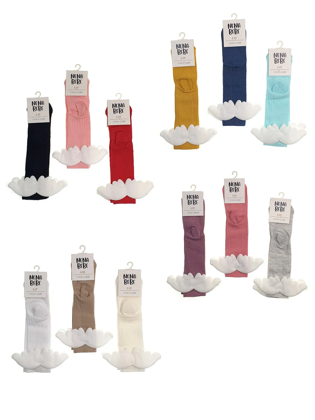 NENA BEBE Girl's Knee-high socks with wings-5008 beige