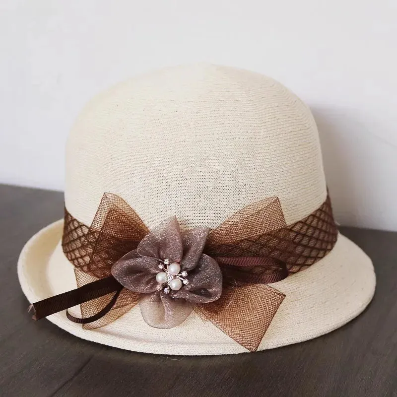 New Flower Small Pot Fashionable Woolen Curved Brim Top Hat