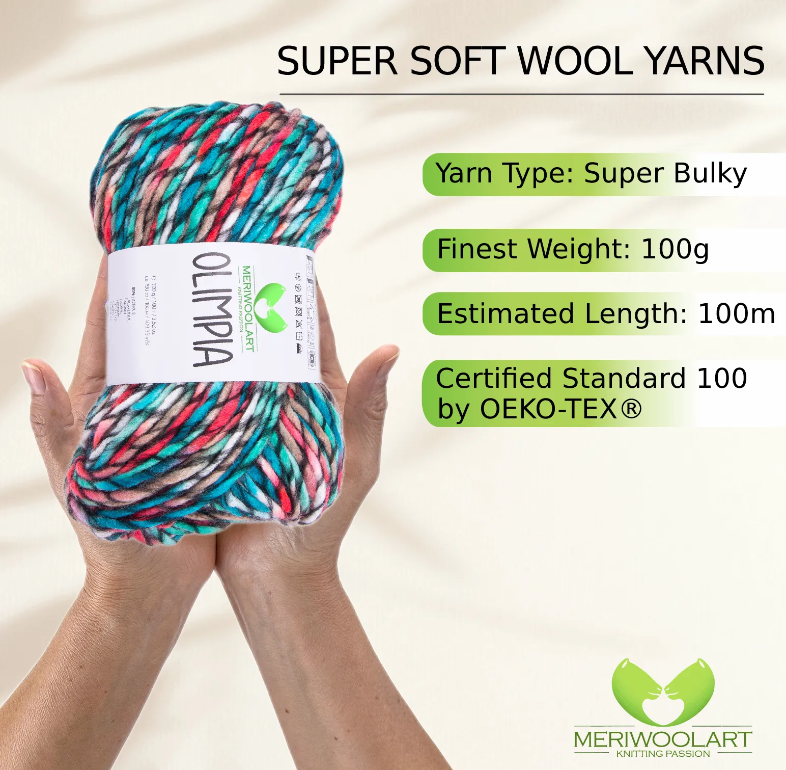 OLIMPIA-1413 CHUNKY MERINO WOOL YARNS