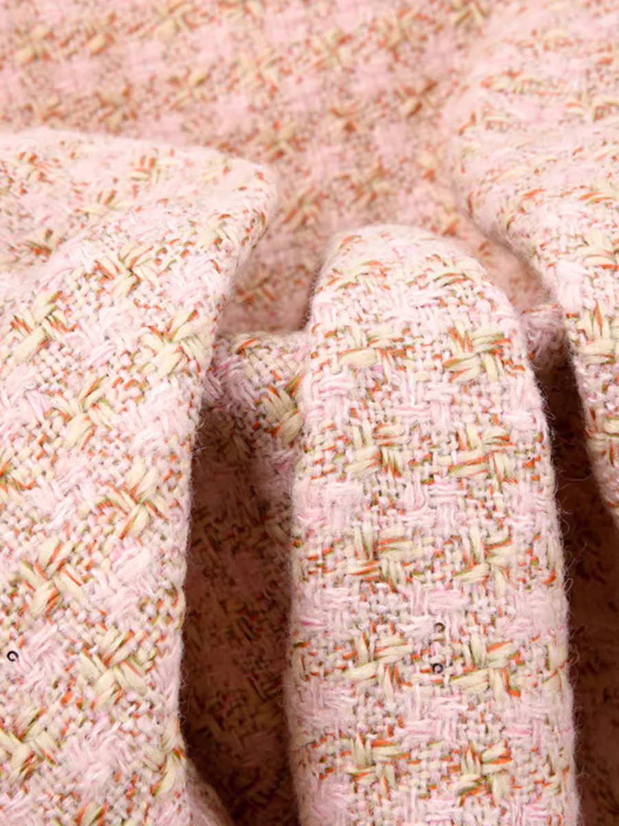 Pan-French style yarn-dyed fabric, fashionable tweed fabric designer DIY handmade coats, shoes, hats and bags