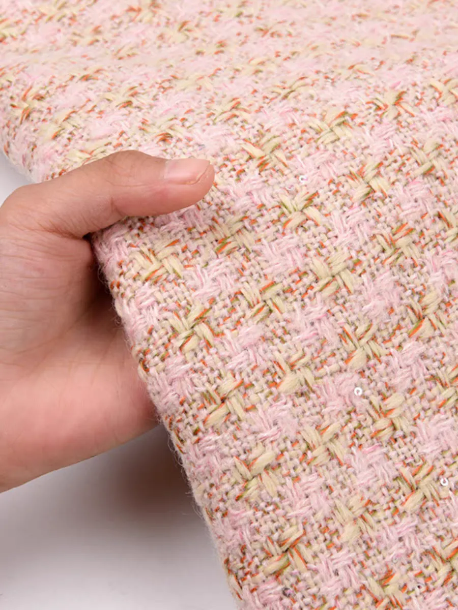 Pan-French style yarn-dyed fabric, fashionable tweed fabric designer DIY handmade coats, shoes, hats and bags