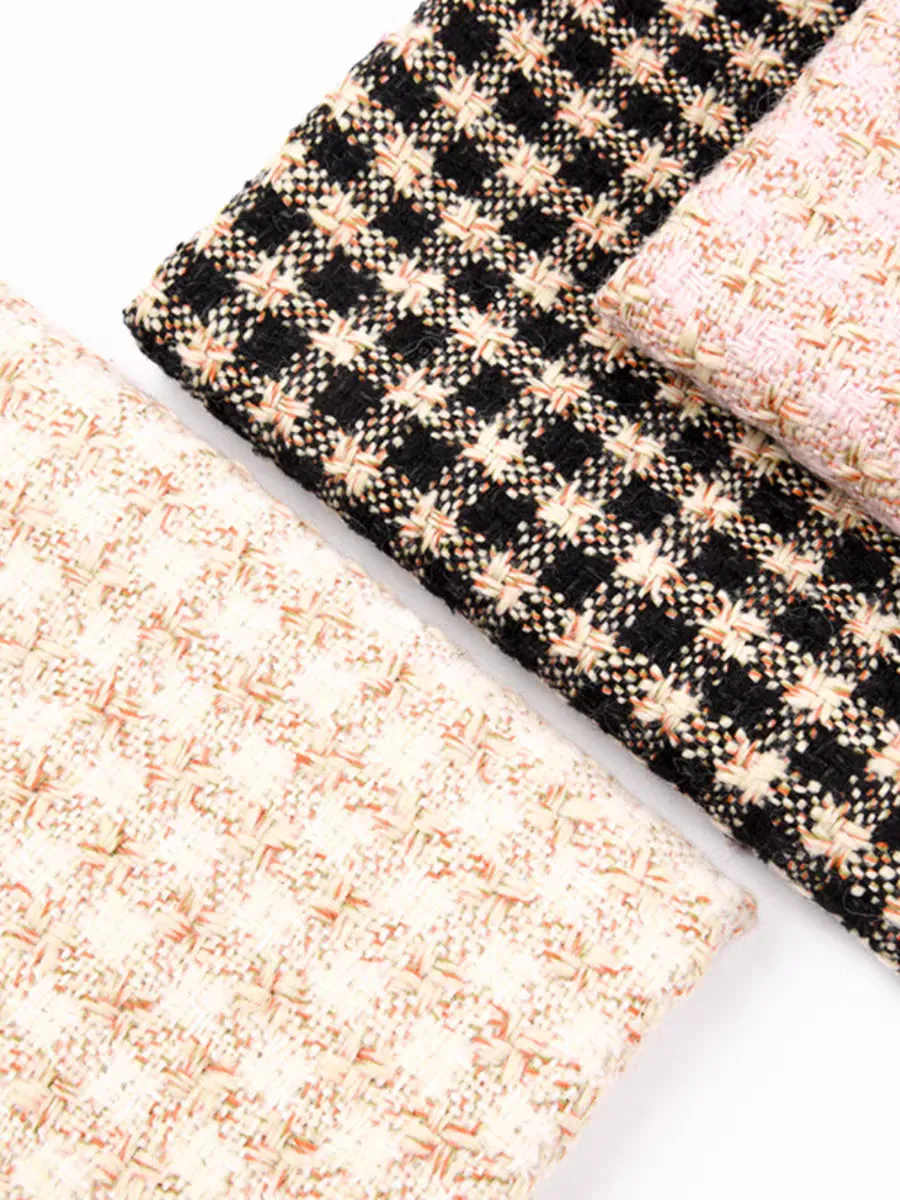 Pan-French style yarn-dyed fabric, fashionable tweed fabric designer DIY handmade coats, shoes, hats and bags