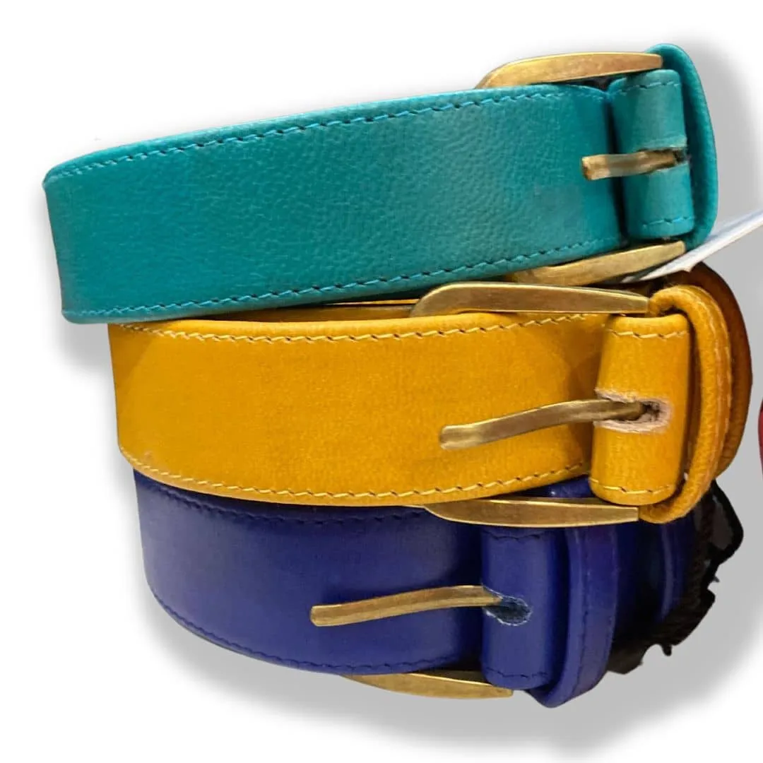 Plus Size Leather Belt - Jade Green