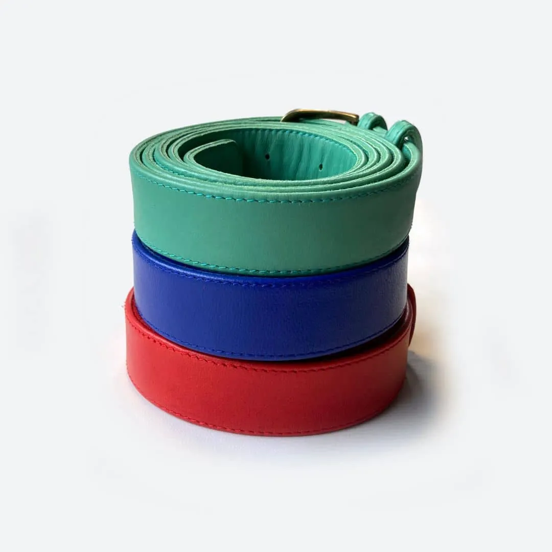 Plus Size Leather Belt - Jade Green