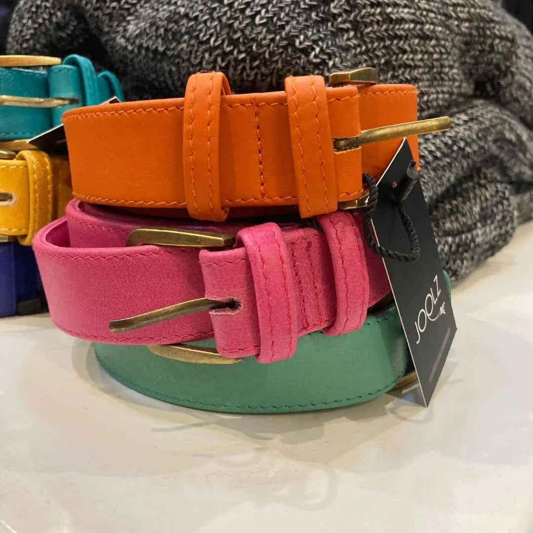 Plus Size Leather Belt - Jade Green