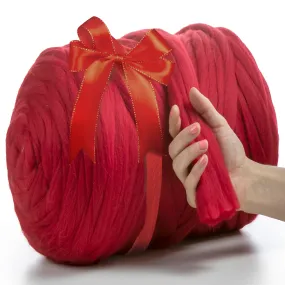 RED SUPER CHUNKY MERINO WOOL 4-5 CM, 25 MICRONS