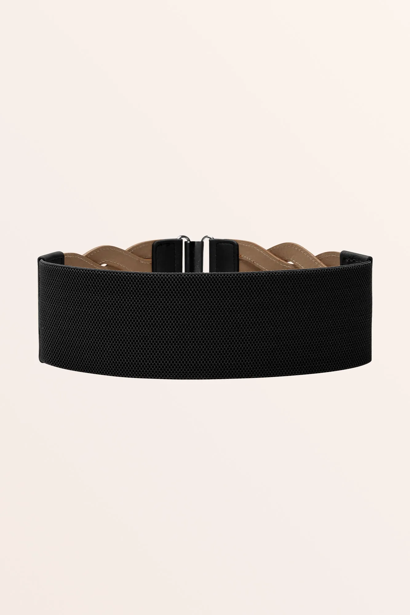 Retro Braided Buckle Belt - Black