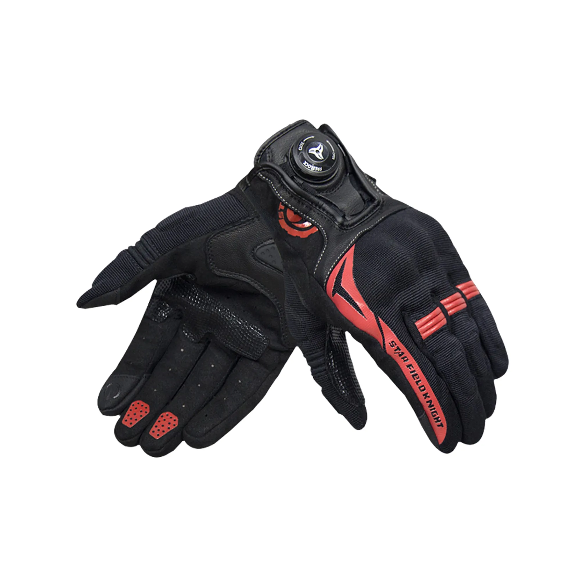 SKG Motorcycle Summer Air Hole Riding Gloves Red/Black - 8733