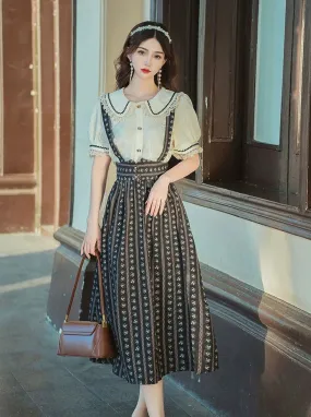 Skirt Retro Retro Suspender   Shirt