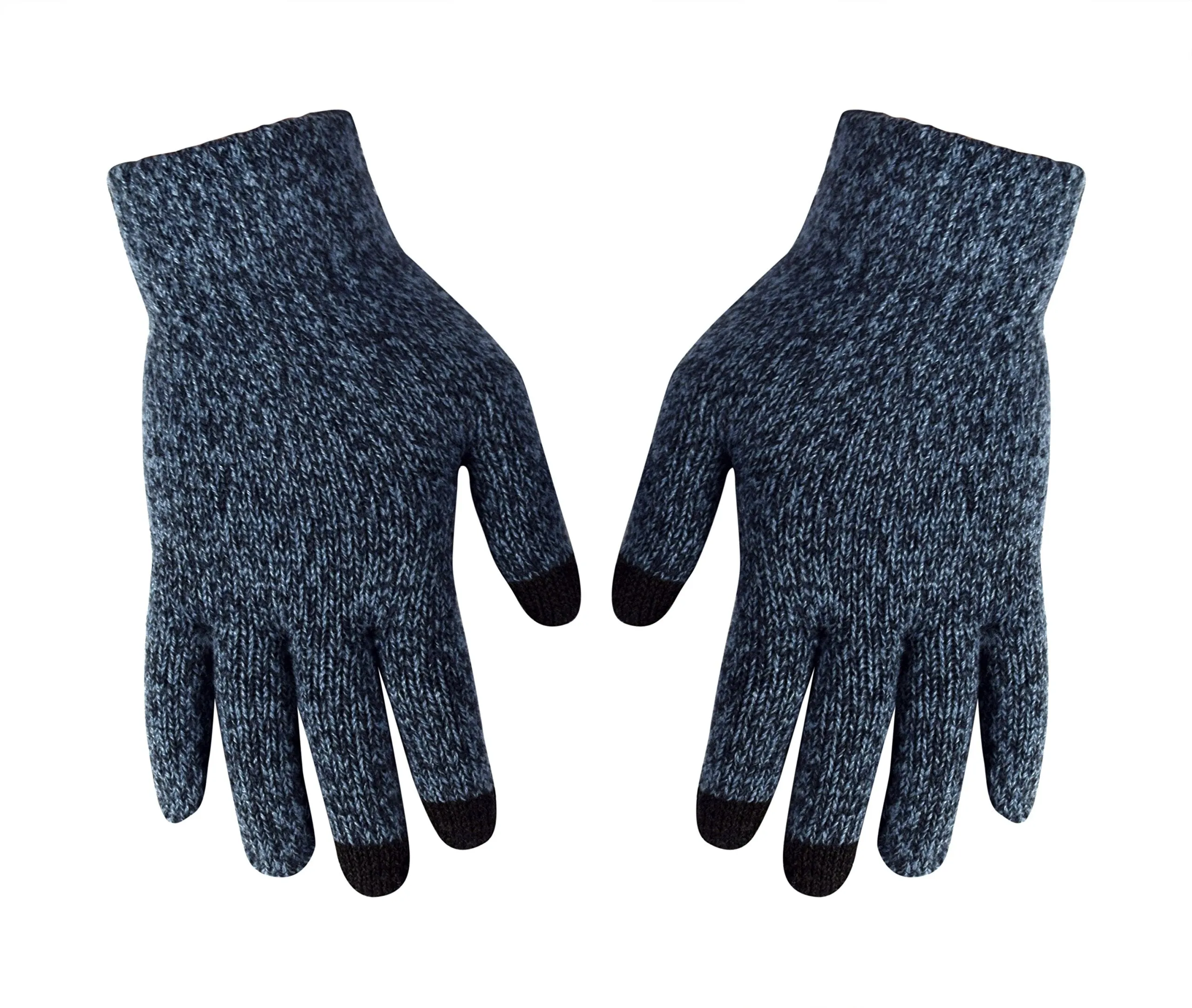 Unisex Warm Knitted Texting Gloves for Iphone Android Smart phones Touch screens Blue