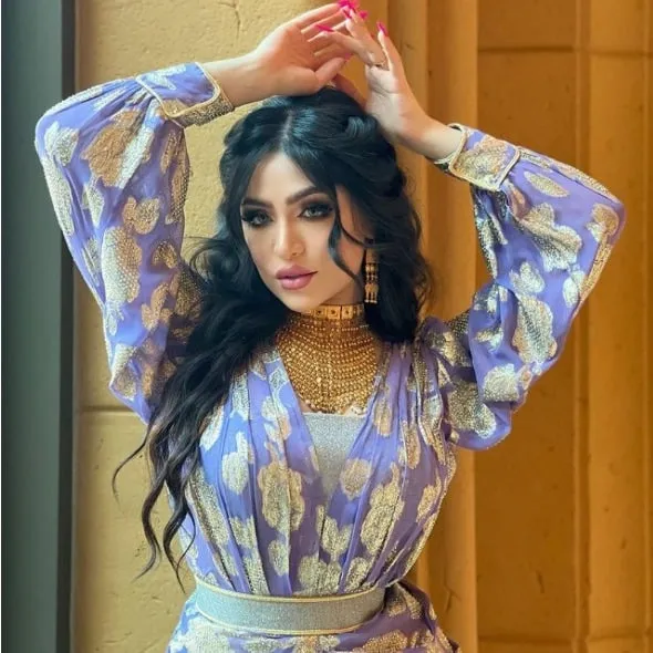 Women's Long Sleeve Floral Modest Fashion Dress L 524420